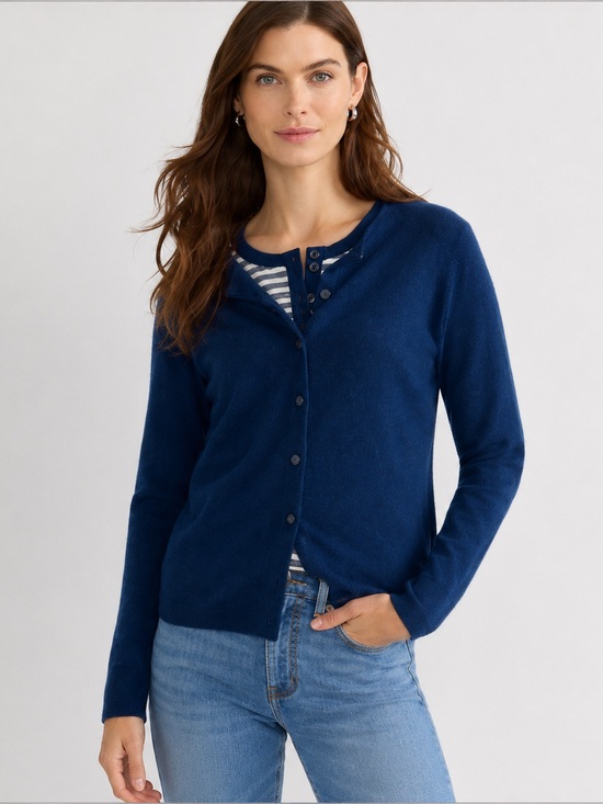 Lands' End Sweaters - Lands’ End Cashmere Cardigan Sweater In Deep Sea Navy
